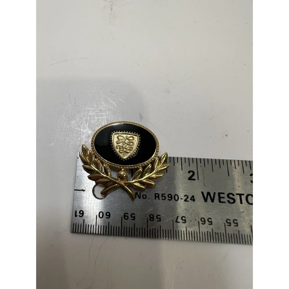 Vintage Goldtone Enamel Pin Brooch Lot Of 3 Wreath Valley Casting Mother Heart